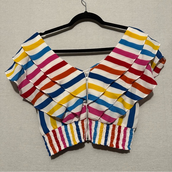 RTR Color Me Courtney Holly Ruffle Crop Top - size 6 - Picture 4 of 6